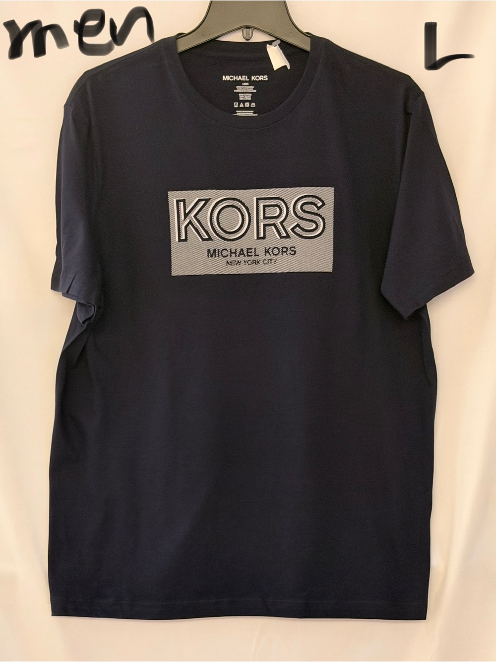 Michael Kors Navy Crewneck Short Sleeve Logo Tee